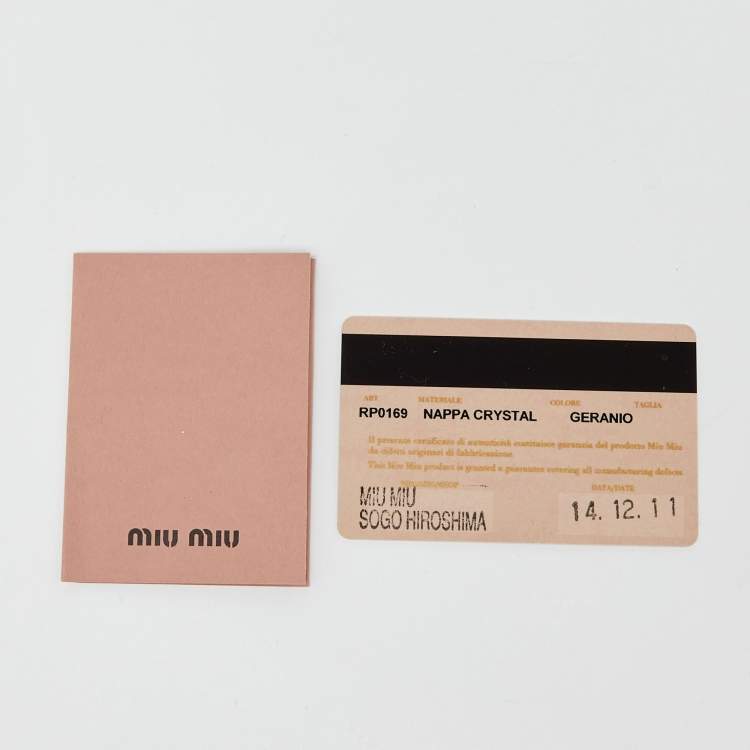 Pre Owned Miu Miu Pink Matelassé Leather Crystal Shoulder Bag