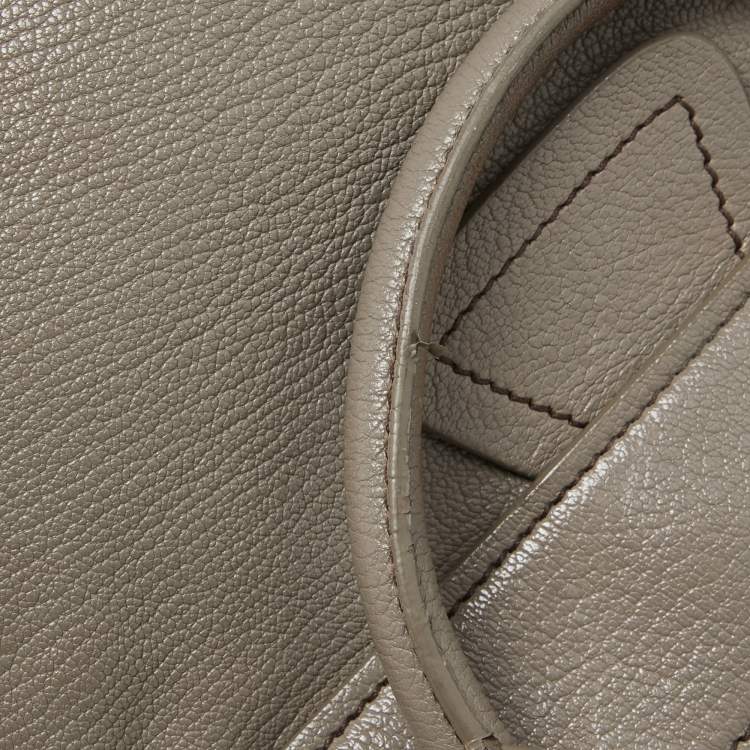 Pre Owned Miu Miu Grey Leather Turnlock Frame Satchel