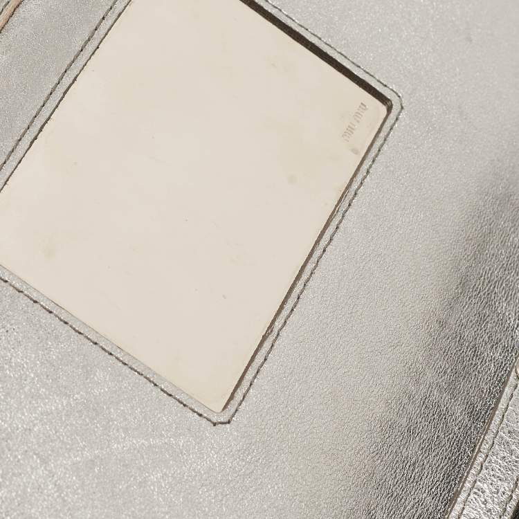 Pre Owned Miu Miu Grey Matelassé Leather Chain Crossbody Bag