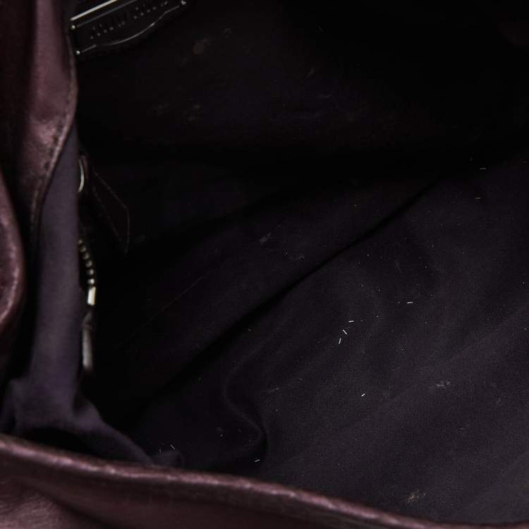 Pre Owned Miu Miu Purple Matelassé Leather Coffer Hobo