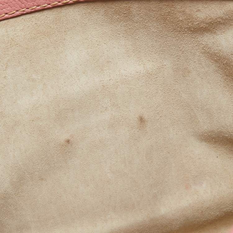 Pre Owned Miu Miu Pink Leather Pushlock Flap Top Handle Bag