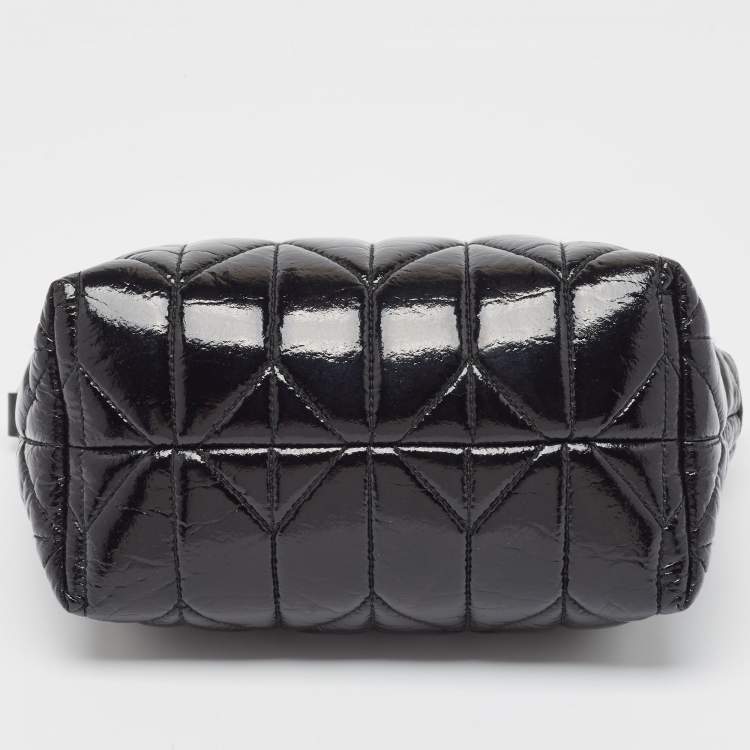 Pre Owned Miu Miu Black Quilted Patent Leather Mini Spirit Hobo