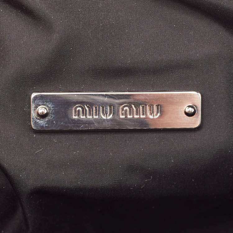 Pre Owned Miu Miu Black Quilted Patent Leather Mini Spirit Hobo