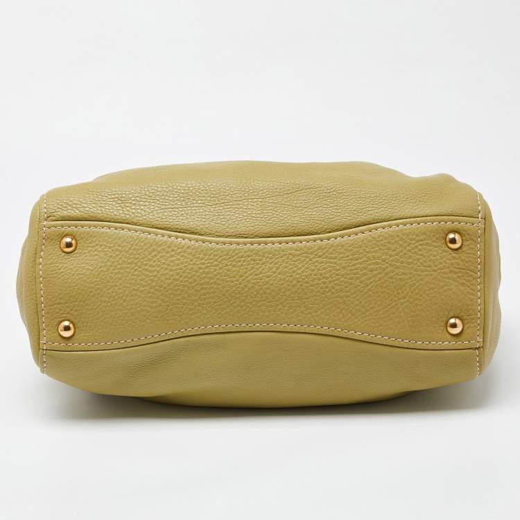 Pre Owned Miu Miu Green Vitello Daino Leather Tote