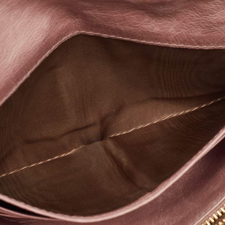 Pre Owned Miu Miu Light Pink Matelassé Leather Flap Continental Wallet