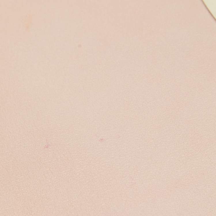Pre Owned Miu Miu Light Pink Matelassé Leather Crystal Flap Shoulder Bag