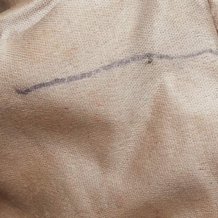 Pre Owned Miu Miu Beige Vitello Shine Leather Drawstring Bucket Bag