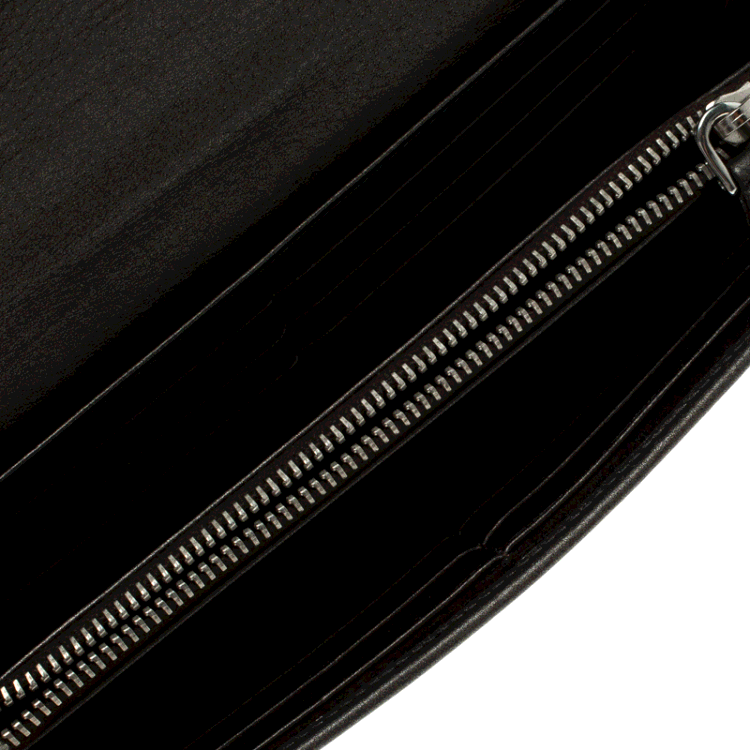 Pre Owned Miu Miu Dark Grey Leather Long Wallet