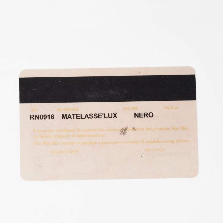 Pre Owned Miu Miu Black Matelassé Leather Flap Chain Shoulder Bag