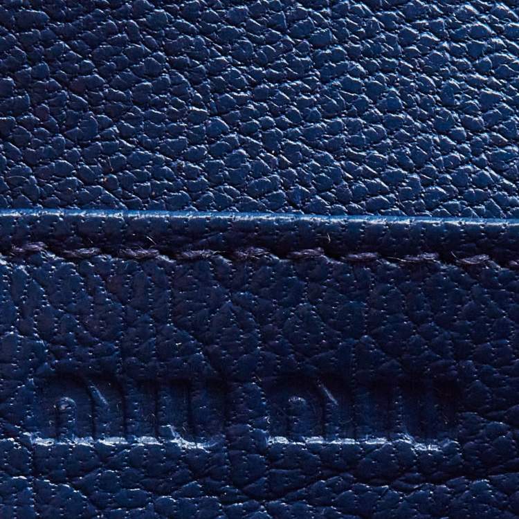 Pre Owned Miu Miu Blue Leather Mini Flap Card Case