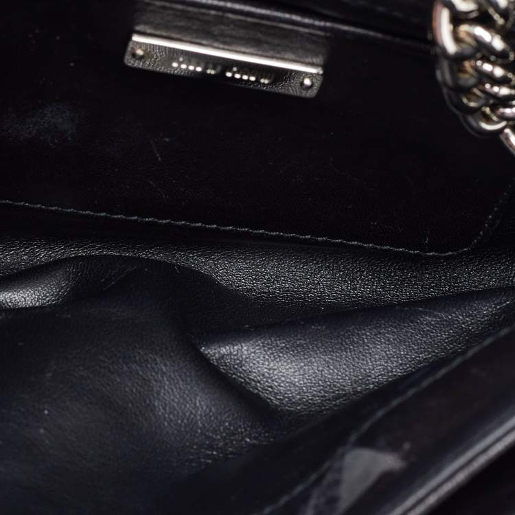 Pre Owned Miu Miu Yellow/Black Matelassé Leather Club Shoulder Bag