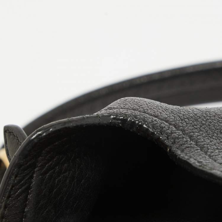 Pre Owned Miu Miu Black Leather Cervo Flap Hobo