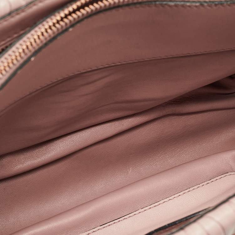 Pre Owned Miu Miu Old Rose Matelassé Leather Top Handle Bag