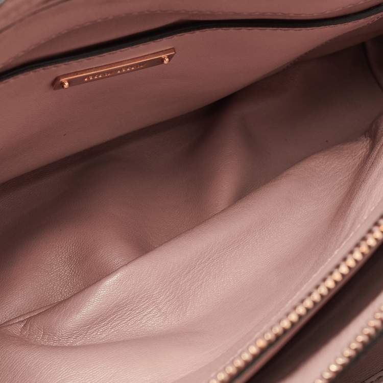 Pre Owned Miu Miu Old Rose Matelassé Leather Top Handle Bag