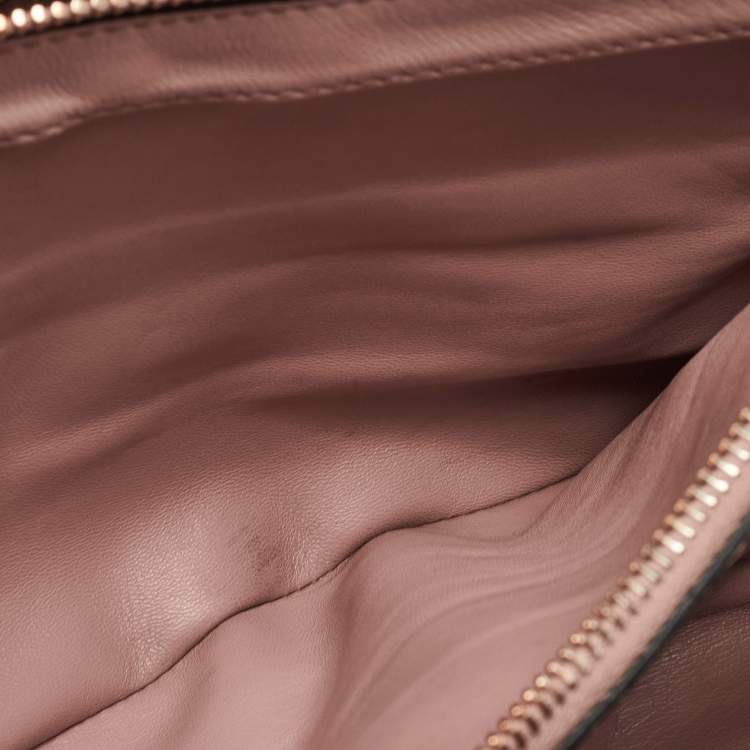 Pre Owned Miu Miu Old Rose Matelassé Leather Top Handle Bag