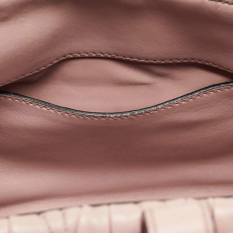 Pre Owned Miu Miu Old Rose Matelassé Leather Top Handle Bag