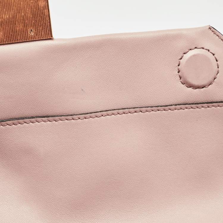 Pre Owned Miu Miu Old Rose Matelassé Leather Top Handle Bag