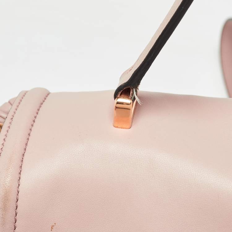 Pre Owned Miu Miu Old Rose Matelassé Leather Top Handle Bag
