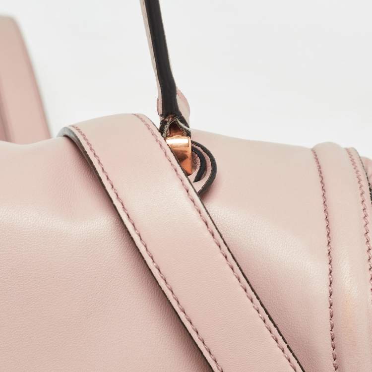 Pre Owned Miu Miu Old Rose Matelassé Leather Top Handle Bag