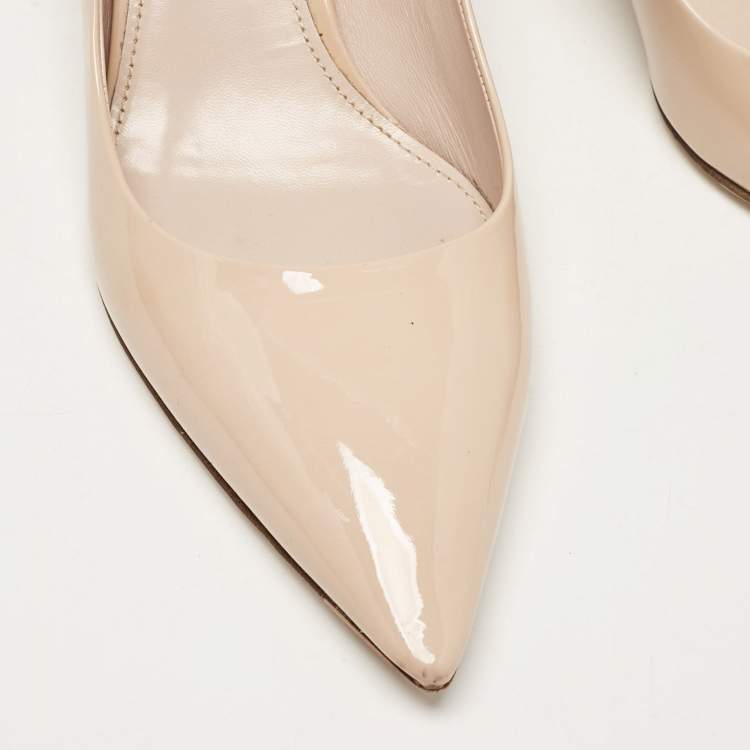 Pre Owned Miu Miu Pink Patent Leather Crystal Embellished Block Heel Pumps Size 41