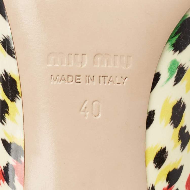 Pre Owned Miu Miu Multicolor Patent Leather Pointed Toe Pumps Size 40