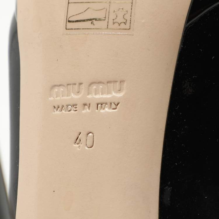 Pre Owned Miu Miu Black Patent Leather Platform Pumps Size 40