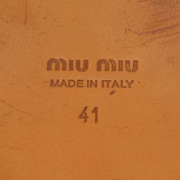 Pre Owned Miu Miu Multicolor Leather Knotted Flat Slingback Sandals Size 41