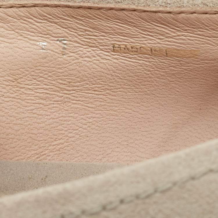 Pre Owned Miu Miu Grey Suede Metal Cap Toe Slip On Sneakers Size 37