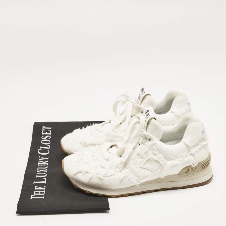 Pre Owned Miu Miu x New Balance White Denim 574 Sneakers Size 36