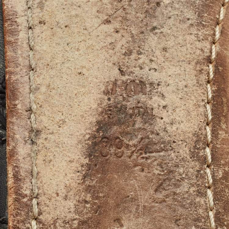 Pre Owned Miu Miu Black Leather Ankle Wrap Ballet Flats Size 39.5