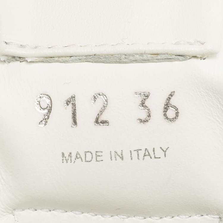 Pre Owned Miu Miu White Leather Lace Up Sneakers Size 36