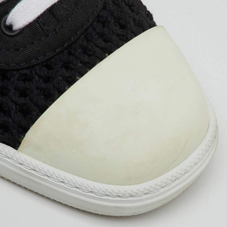 Pre Owned Miu Miu Black Rope Fabric Low Top Sneakers Size 38.5