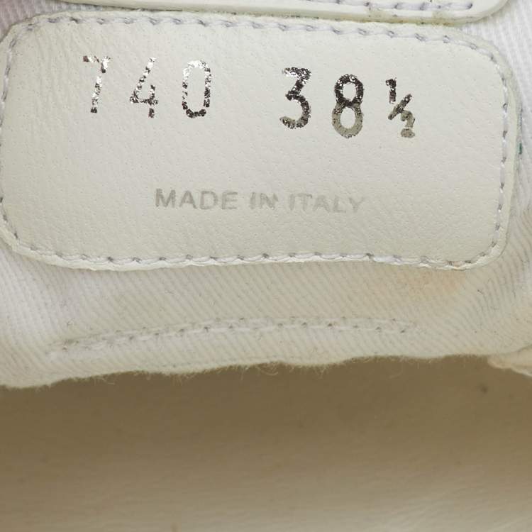 Pre Owned Miu Miu White Rope Fabric Low Top Sneakers Size 38.5