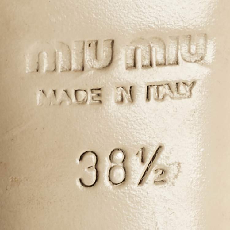 Pre Owned Miu Miu Pink Python Embossed Leather Slingback Sandals Size 38.5