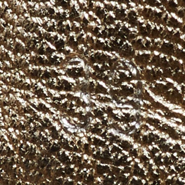 Pre Owned Miu Miu Gold Leather Crystal Embellished Cap Toe Low Top Sneakers Size 39