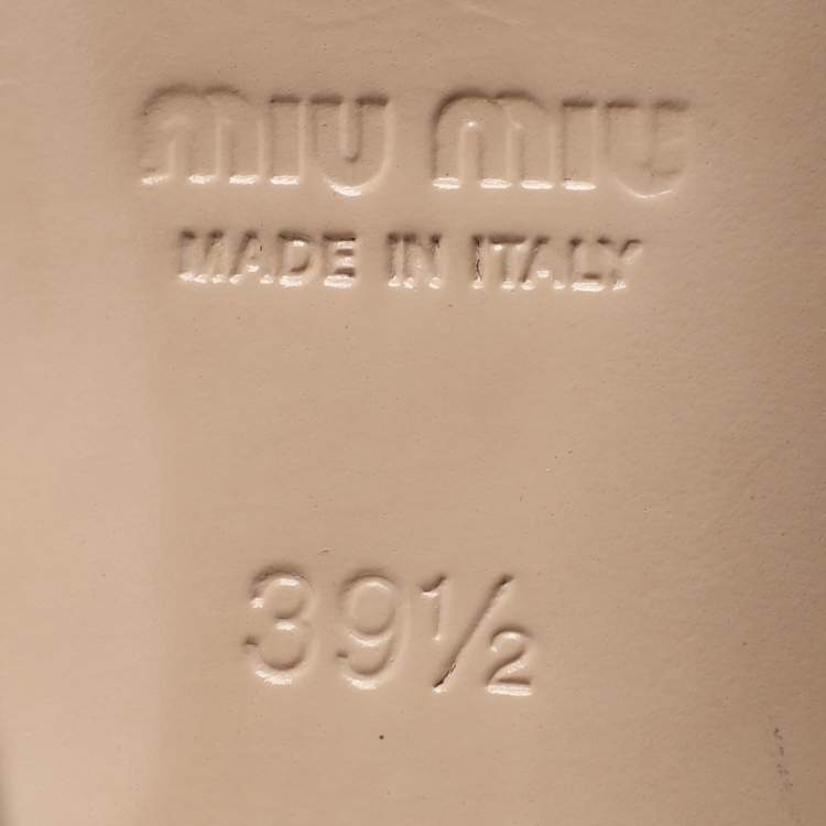 Pre Owned Miu Miu Yellow/Beige Python Embossed Leather Peep Toe Pumps Size 39.5