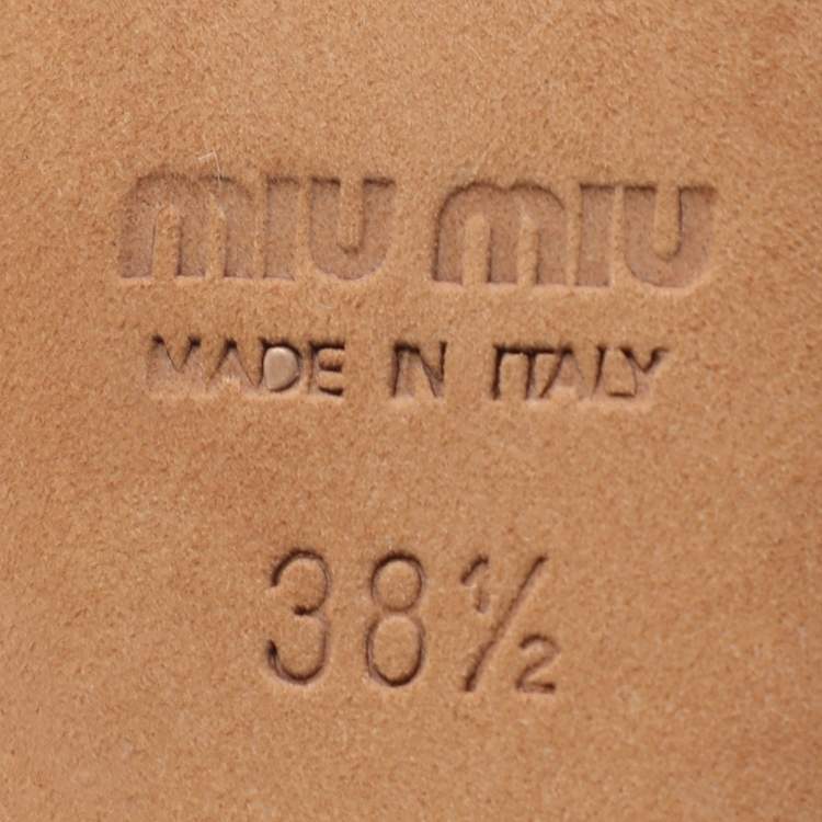 Pre Owned Miu Miu Blue Leather Pointed Toe Pumps Size 38.5