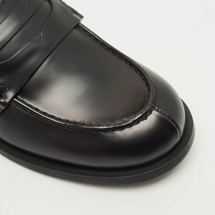 Pre Owned Miu Miu Donna Size 39 Black Leather Loafers