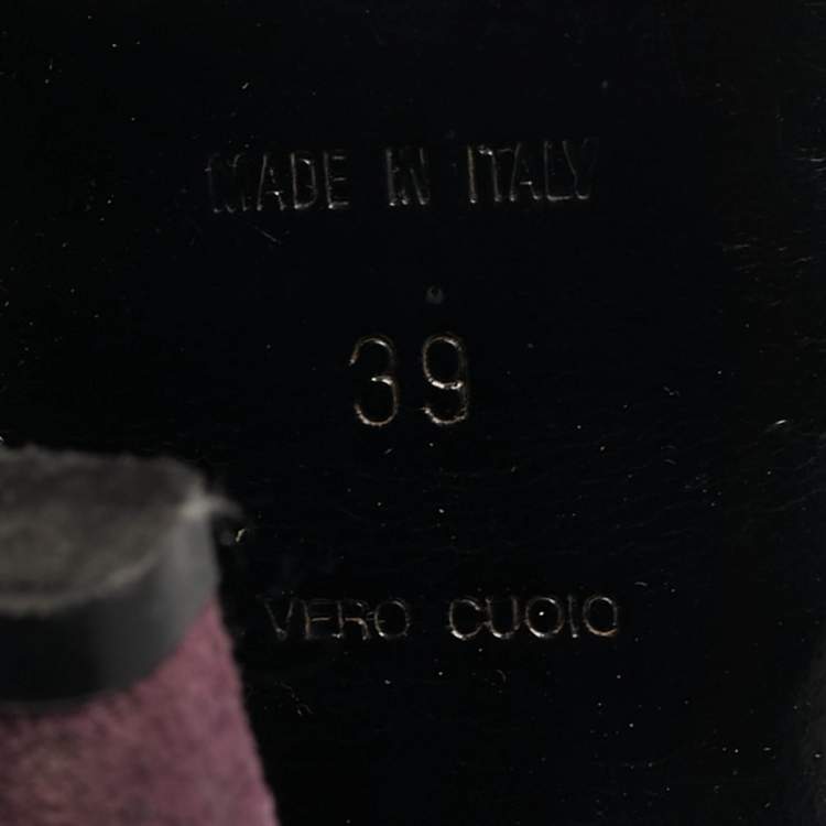 Pre Owned Miu Miu Size 39 Purple Suede Ankle Strap Slingback Pumps