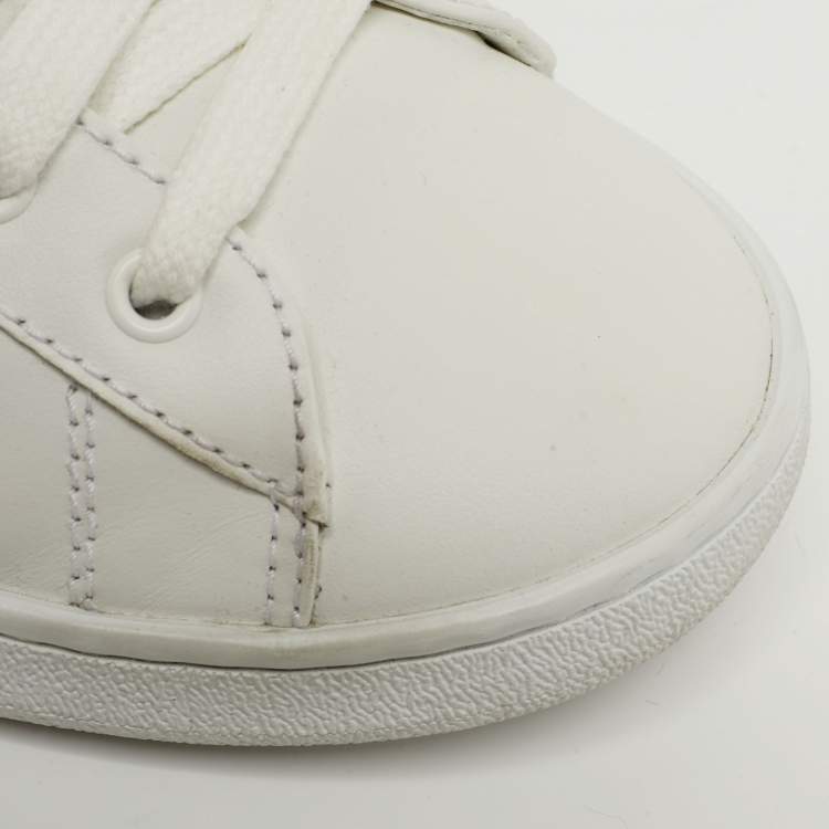 Pre Owned Miu Miu Size 42 White Leather Low Top Sneakers