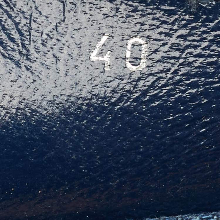 مملوكة مسبقًا Miu Miu Size 40 Blue Denim Crystal Embellished Cap Toe Platform Espadrille Flats