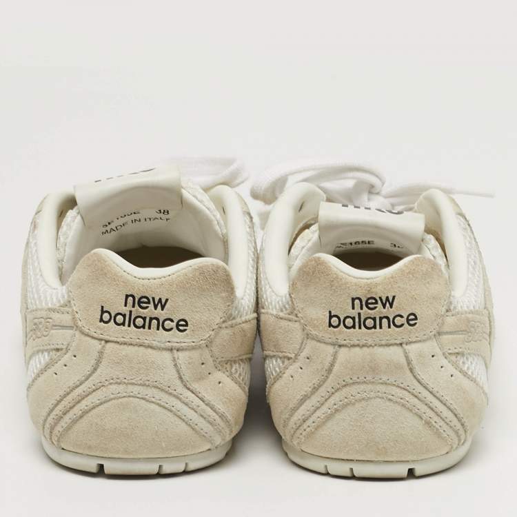 Pre Owned Miu Miu X New Balance Size 38 Grey/White Mesh and Suede Lace Up Sneakers