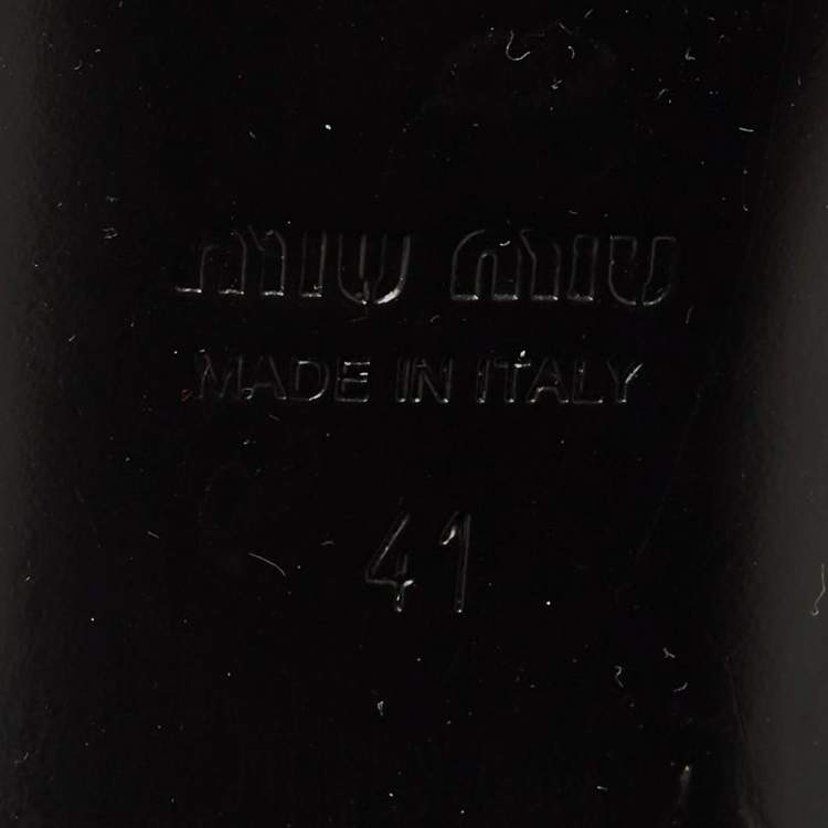 مملوكة مسبقًا Miu Miu Size 41 Black/White Leather and Patent Leather Knee Length Boots