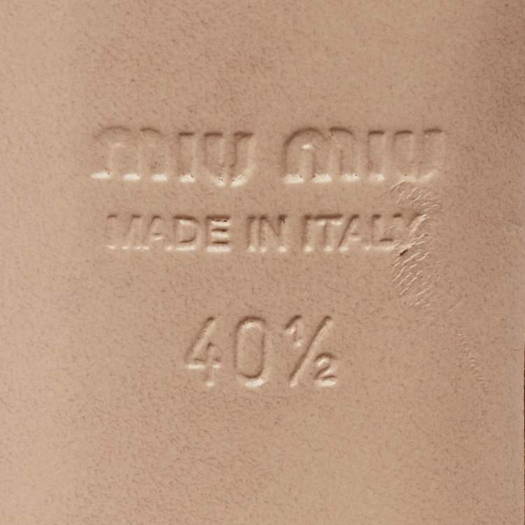 Pre Owned Miu Miu Size 40.5 Burgundy Patent Leather Peep Toe Crystal Embellished Block Heel Pumps