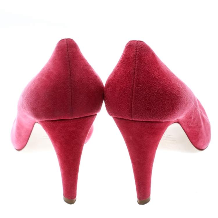 Pre Owned Miu Miu Pink Suede Pumps Size 41.5