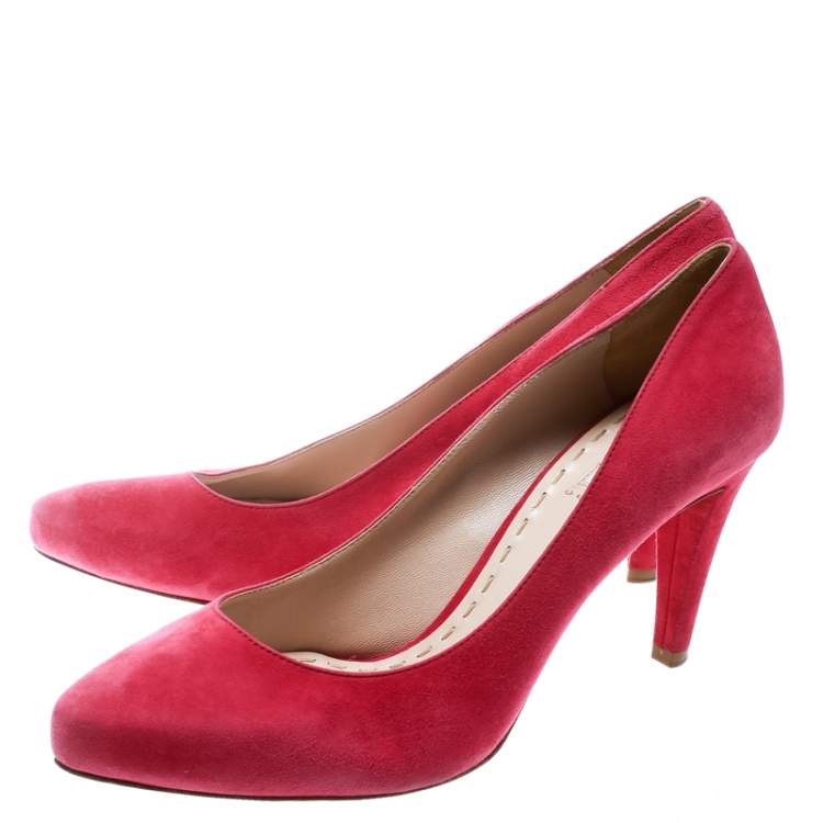 Pre Owned Miu Miu Pink Suede Pumps Size 41.5