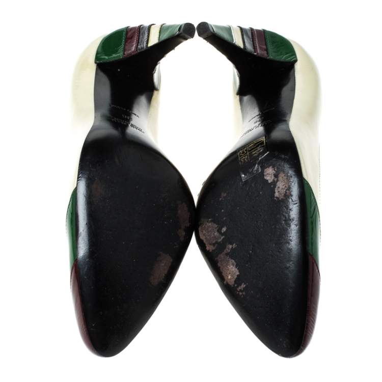 Pre Owned Miu Miu Multicolor Patent Leather Pumps Size 36