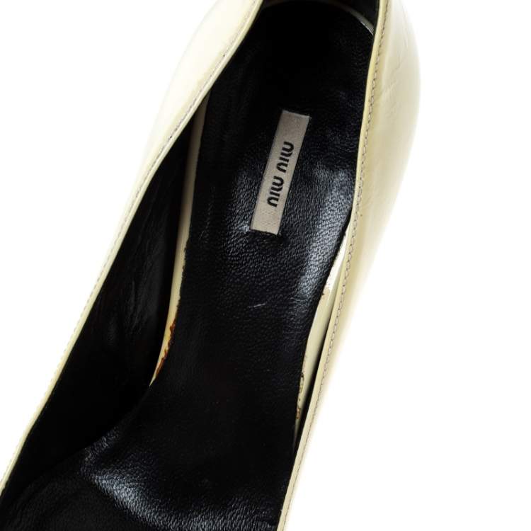 Pre Owned Miu Miu Multicolor Patent Leather Pumps Size 36