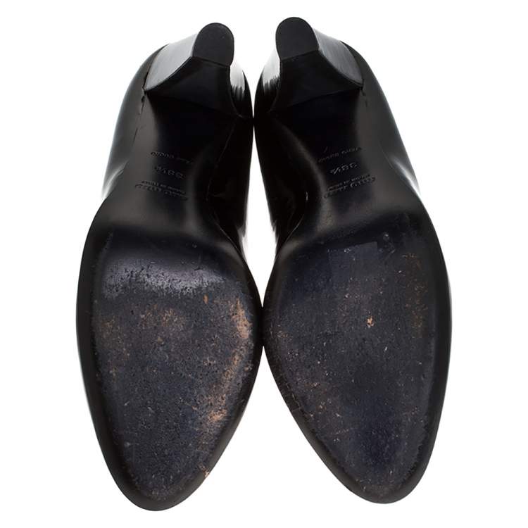 Pre Owned Miu Miu Black Patent Leather Pumps Size 38.5