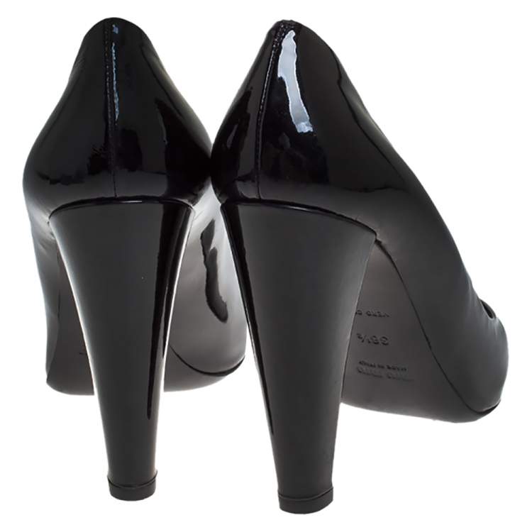 Pre Owned Miu Miu Black Patent Leather Pumps Size 38.5